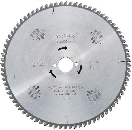 

Пильный диск Metabo 254x2.4х30мм HM 80FZ/TZ 628223000