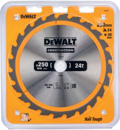 

Круг пильный твердосплавный DEWALT DT1956-QZ Ф250/30 24 ATB +10° CONSTRUCTION по дереву с гвоздями