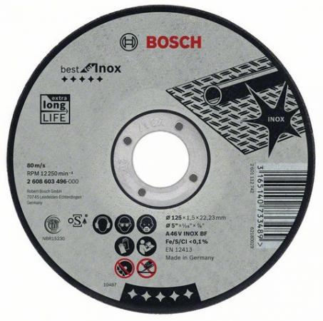 

Круг отрезной BOSCH Best for Inox 115x2,5x22 (2.608.603.502) по нержавеющей стали
