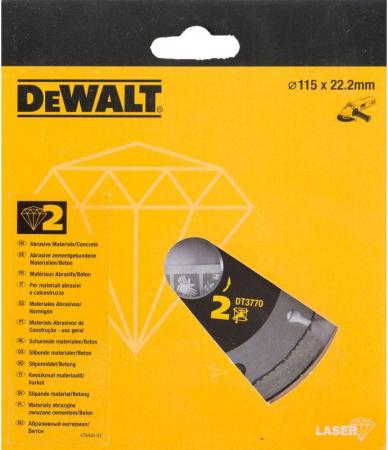 

Диск алм. DeWALT DT3770-XJ сегментный по абразивным материалам, 115x22.2x2мм
