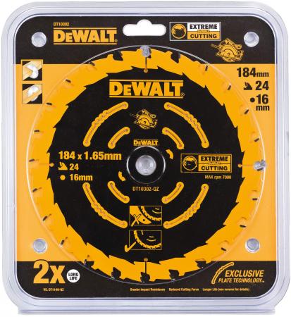 

Круг пильный твердосплавный DeWALT DT10302-QZ по дереву EXTREME DEWALT® 184/16 1.65 24 WZ +18°