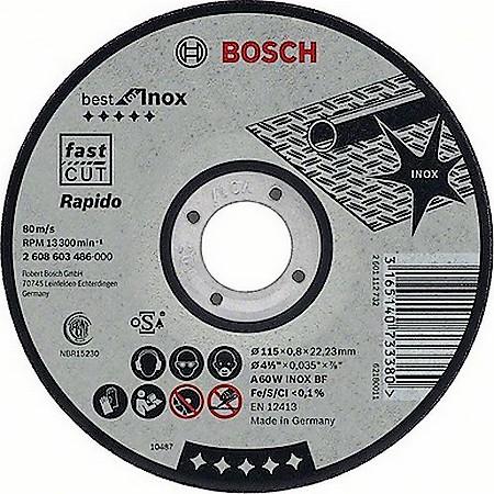 

Круг отр. BOSCH Best for Inox 180x1,6x22, выпуклый (2.608.603.499) по нержавеющей стали