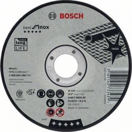 

Круг отрезной BOSCH Best for Inox 125x1,5x22 (2.608.603.496) по нержавеющей стали