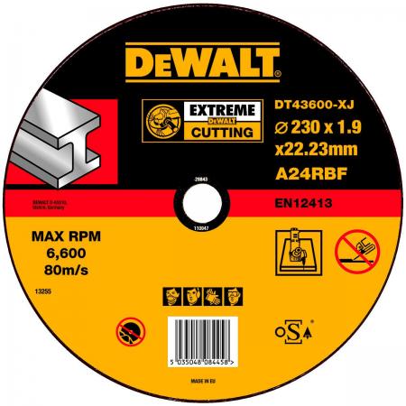 

Круг отрезной DeWALT DT43600-XJ для УШМ 230х22.2х1.6мм EXTREME тип 1 плоский по металлу