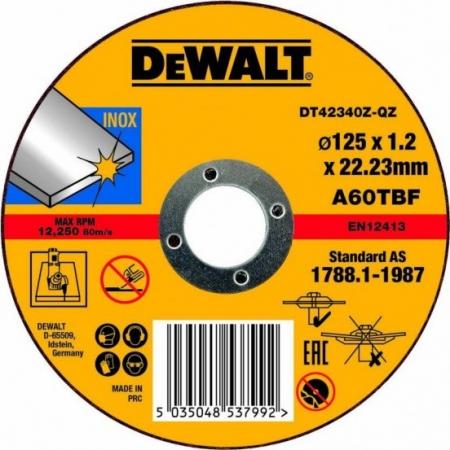 

Круг отрезной DEWALT DT42340Z-QZ Ф125x22.2х1.2мм по металлу