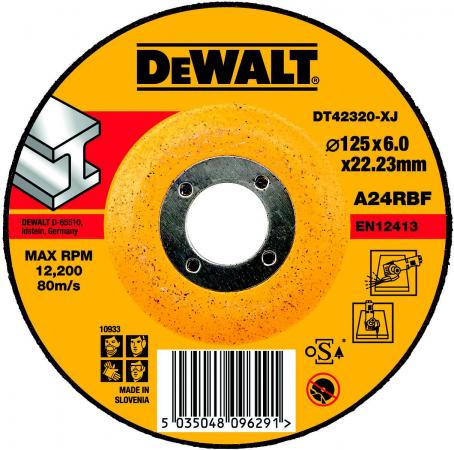 

Круг обдирочный DeWALT DT42320-XJ по металлу для УШМ 125х22.2х6мм тип 27 изогнутый