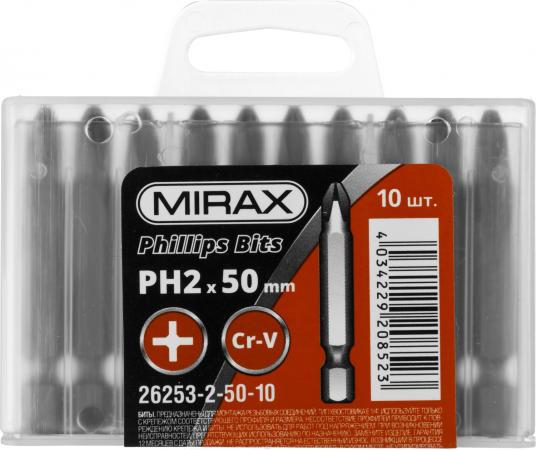 

Бита MIRAX 26253-2-50-10 PH2 E 1/4 длина 50мм 10шт
