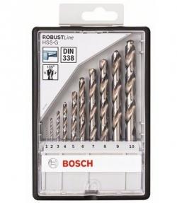 

Набор сверл BOSCH Robust Line HSS-G 10 шт. (2.607.010.535) металл, 1-10мм, 10шт.