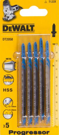 

Пилки для лобзика DeWALT DT2058-QZ по металлу HSS T 123 X Progressor, 5шт.