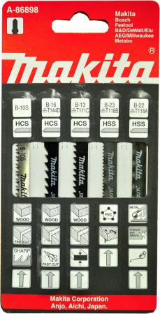 

Пилки для лобзика (набор) MAKITA A-86898 5шт.: В-10S,В-13,В-16,В-22,В-23