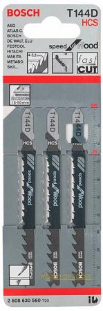 

Пилка для лобзика BOSCH T144D (2.608.630.560) дерево, быстро, 100мм, шаг 4.0-5.2, HCS, 3шт