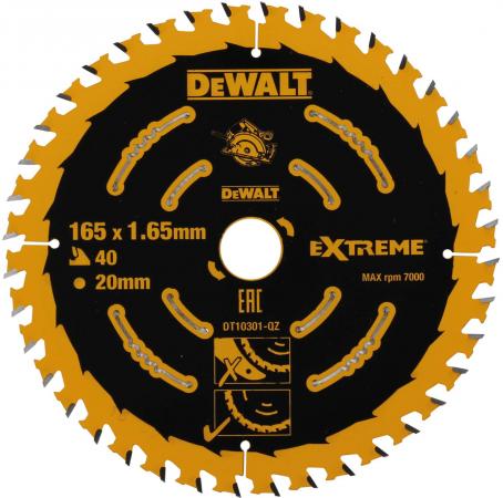 

Круг пильный твердосплавный DeWALT DT10301-QZ по дереву EXTREME DEWALT® 165/20 1.65 40 WZ +18°