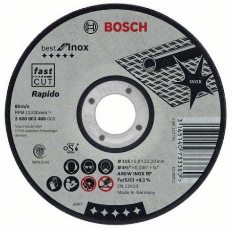 

Круг отрезной BOSCH Best for Inox 125x0,8x22 (2.608.603.488) по нержавеющей стали