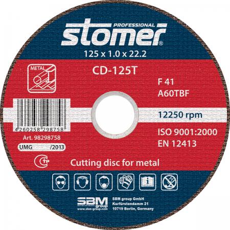 

Круг отрезной STOMER CD-125T 125х1.0мм посадочный 22.2мм 13300об/мин зернистость 60