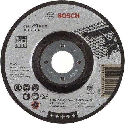

Круг зачистной BOSCH Best for Inox 125x7x22 (2.608.603.511) по нержавеющей стали