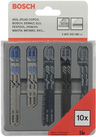 

Пилка для лобзика (набор) BOSCH 2 607 010 148 дерево\пластик\металл\алюм., 5 видов, 10шт.