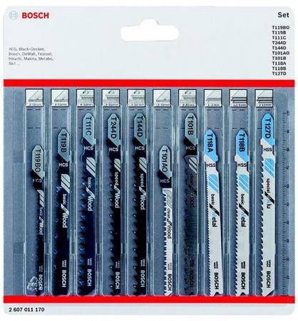 

Набор пилок BOSCH 2607011170 лобзиковых 10шт wood&metal