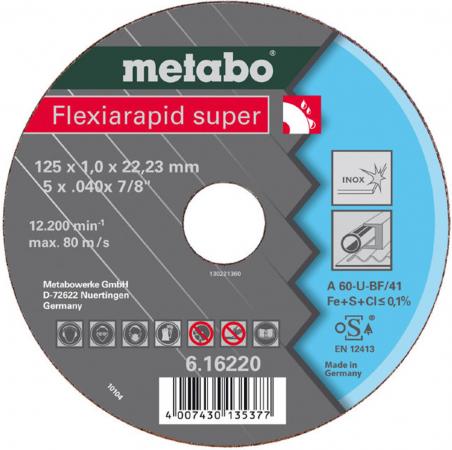 

Отрезной круг Metabo Flexiarapid S 125x1 прямой A60U 616220000