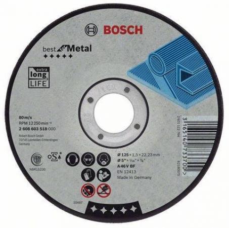 

Круг отрезной BOSCH Best for Metal 125x1,5x22 (2.608.603.518) по металлу