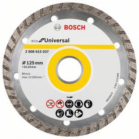 

Алмазный диск BOSCH ECO Universal Turbo Ф125-22мм (2.608.615.037) по бетону