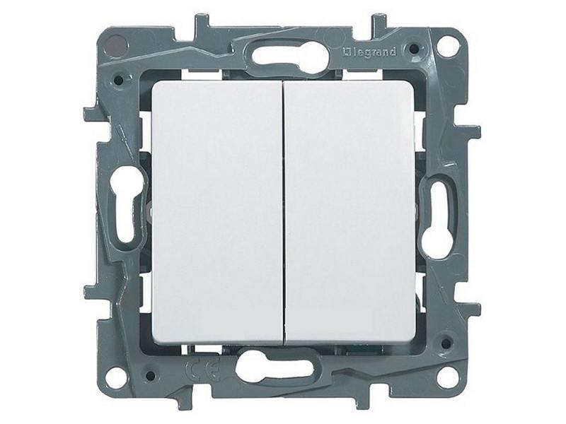 

Выключатель Legrand ETIKA 2 клавиши 10АХ белый 672202