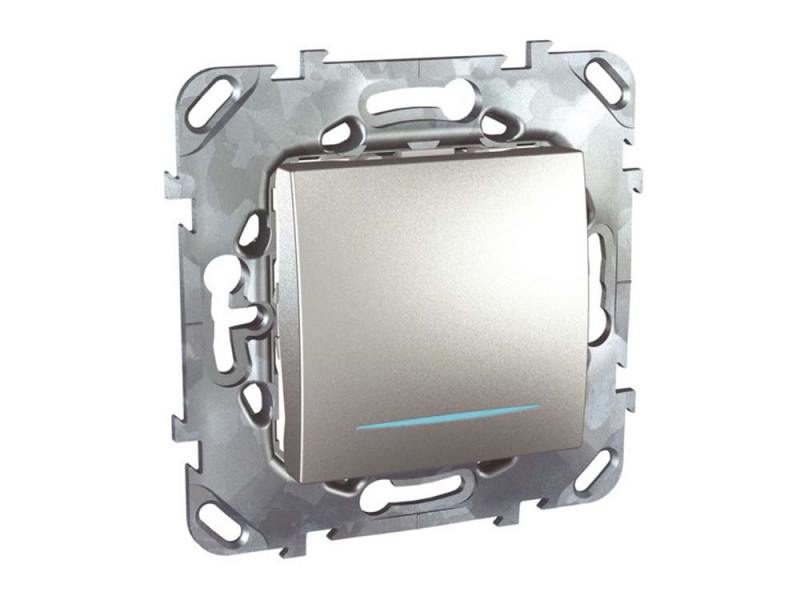 

Выключатель Schneider Electric 1-клавишный с подсветкой серебристый MGU5.206.30NZD