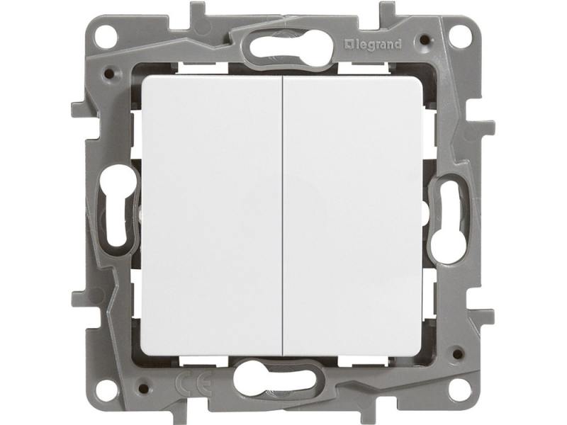 

Выключатель Legrand ETIKA 10АХ 2-клавишный с подсветкой белый 672204