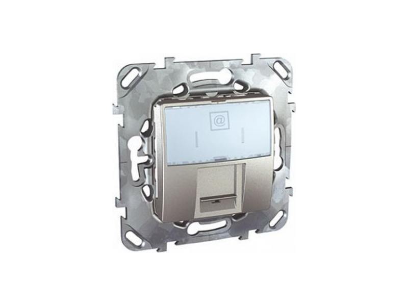 

Розетка компьютерная Schneider Electric Unica Top MGU5.421.30ZD RJ45 кат. 5e алюминий