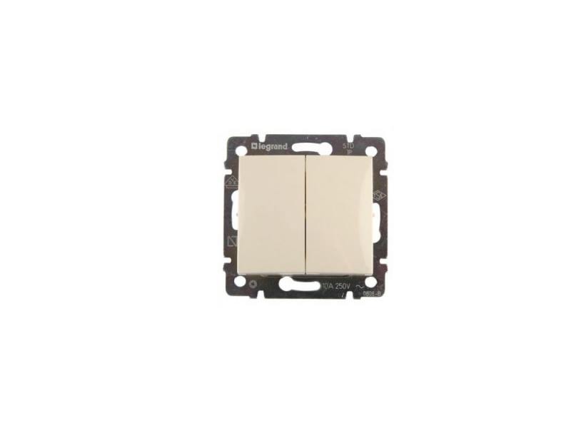 

Переключатель Legrand Valena двухклавишный слоновая кость 774308