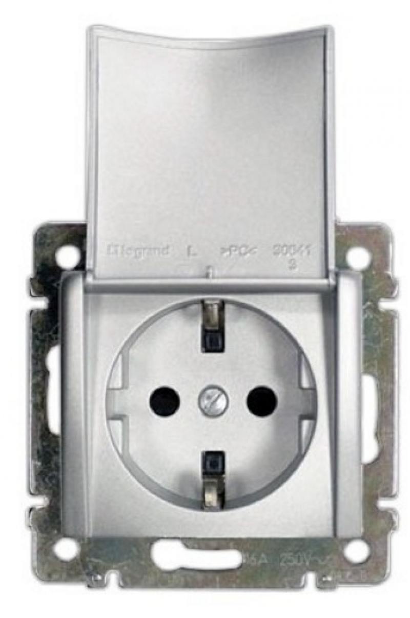 

Розетка Legrand Valena 2Р+Т с крышкой 770122