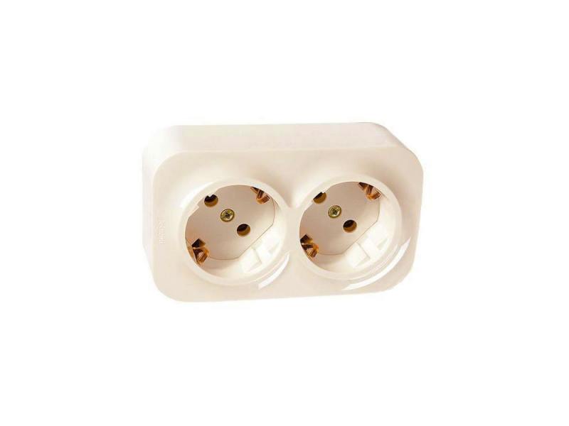 

Розетка Legrand Quteo 2x2К+З слоновая кость 782243