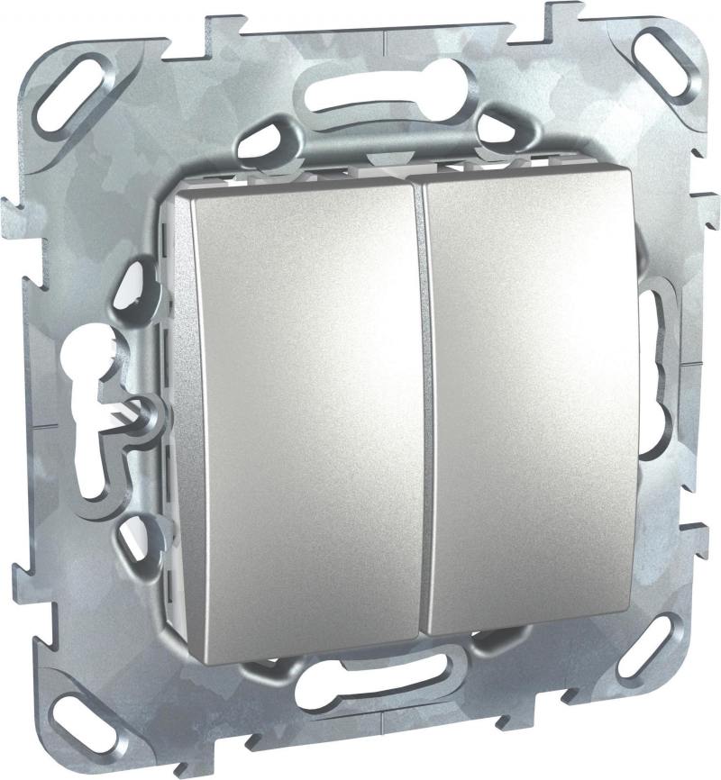 

Переключатель Schneider Electric 2-клавишный алюминий MGU5.213.30ZD