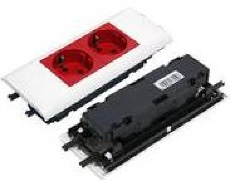 

Розетка Legrand Mosaic DLP с суппортом для крышки 65мм нем. ст. 2x2К+З с блокировкой 77452