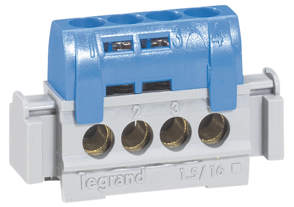 

Клеммная колодка Legrand 4х1.5-16мм нейтраль 04840