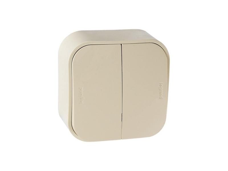 

Выключатель Legrand Quteo 10А 2 клавиши слоновая кость 782232