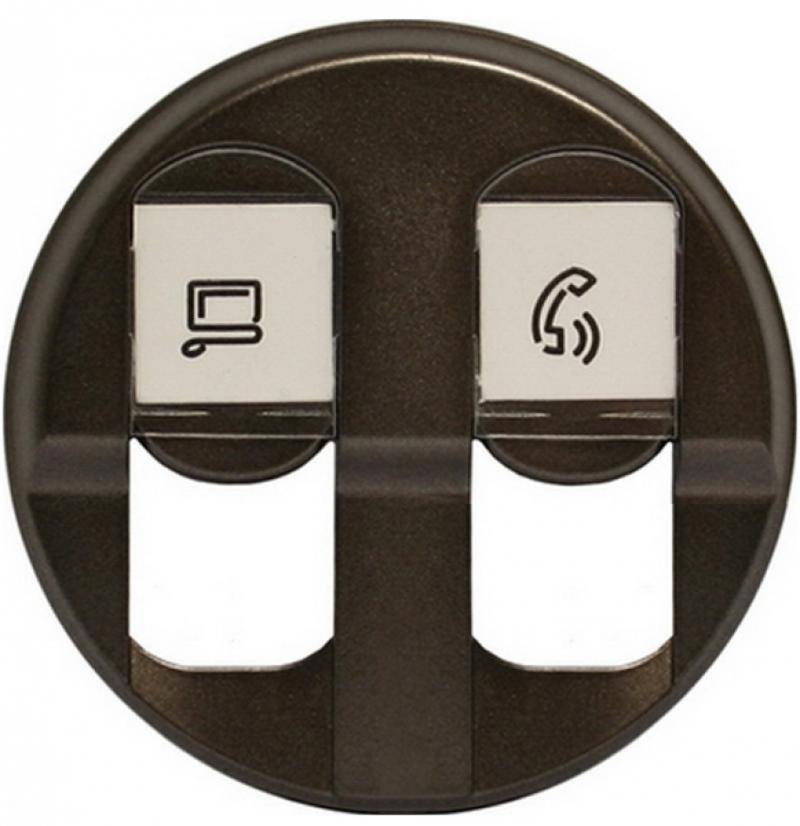 

Лицевая панель Legrand Celiane для розетки RJ45 № 2х67344/45 графит 67952