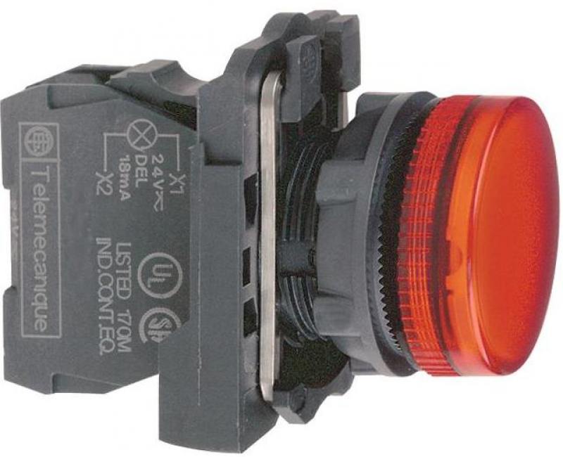 

Лампа сигнальная Schneider Electric 22мм 30-240В красный XB5AVM4