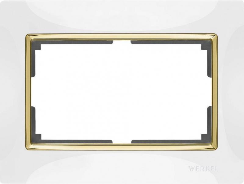 

Рамка Snabb для двойной розетки белый/золото WL03-Frame-01-DBL-white/GD 4690389083846