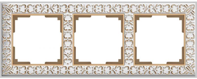 

Рамка Antik на 3 поста белое золото WL07-Frame-01 4690389099199