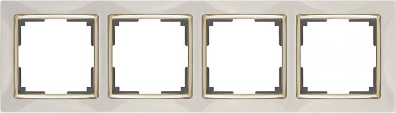

Рамка Snabb на 4 поста слоновая кость/золото WL03-Frame-04-ivory/GD 4690389083914