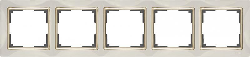 

Рамка Snabb на 5 постов слоновая кость/золото WL03-Frame-05-ivory/GD 4690389083945
