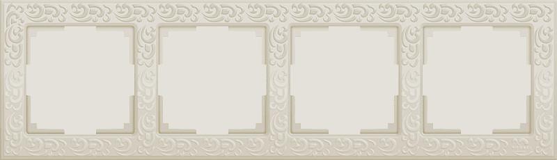 

Рамка Flock на 4 поста слоновая кость WL05-Frame-04-ivory 4690389046933