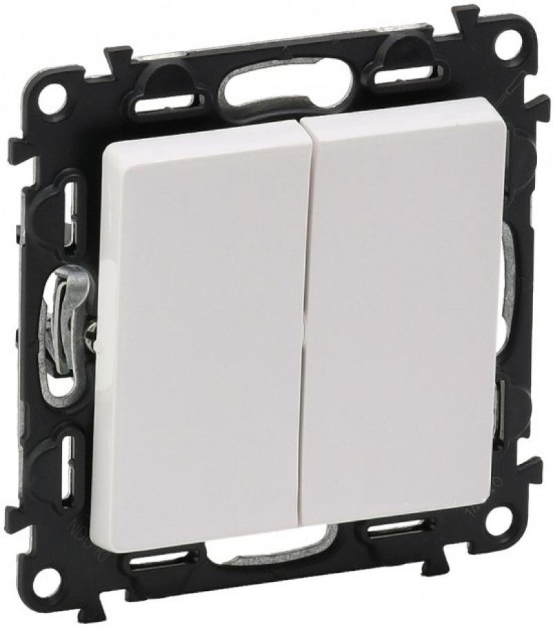 

Выключатель двухклавишный Legrand Valena Life 10A 250V белый 752405