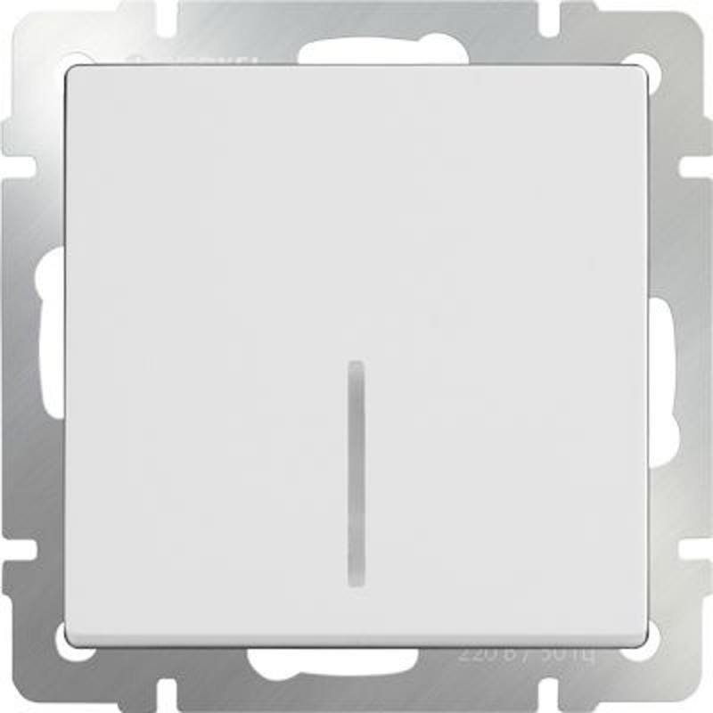 

Выключатель одноклавишный с подсветкой белый WL01-SW-1G-LED 4690389059179