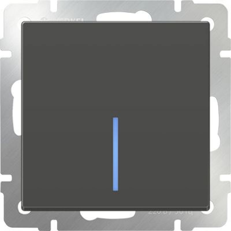 

Выключатель одноклавишный с подсветкой серо-коричневый WL07-SW-1G-LED 4690389054013