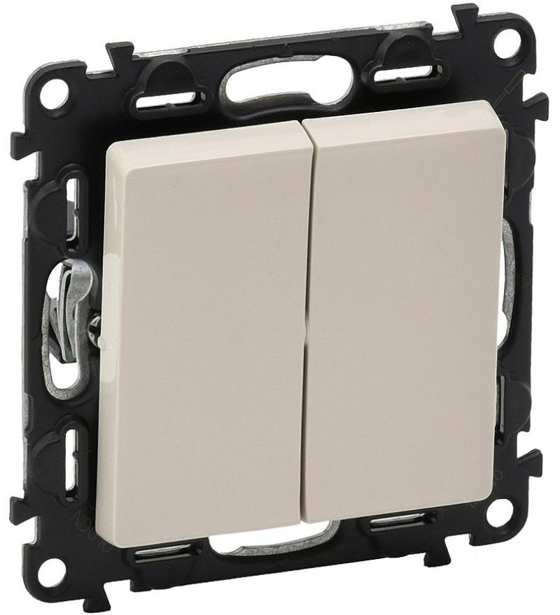 

Выключатель двухклавишный Legrand Valena Life 10A 250V слоновая кость 752505
