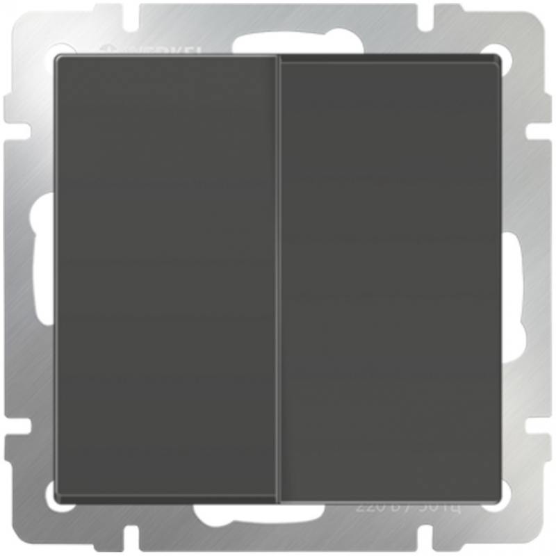 

Выключатель двухклавишный проходной серо-коричневый WL07-SW-2G-2W 4690389054006