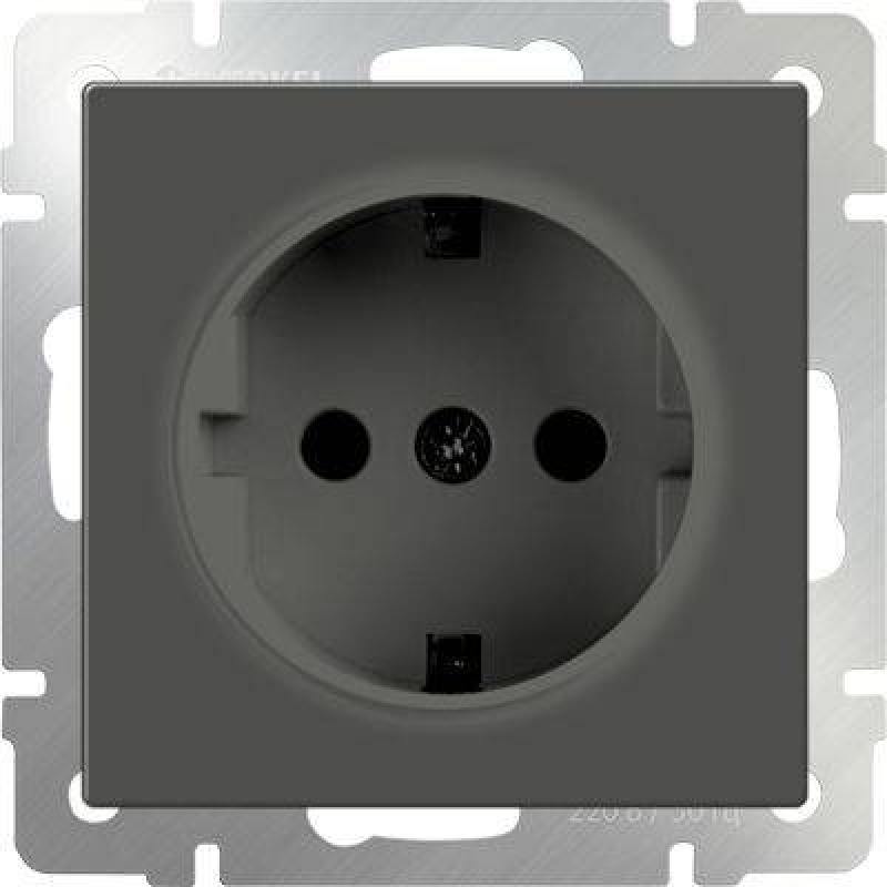 

Розетка с заземлением серо-коричневая WL07-SKG-01-IP20 4690389054051