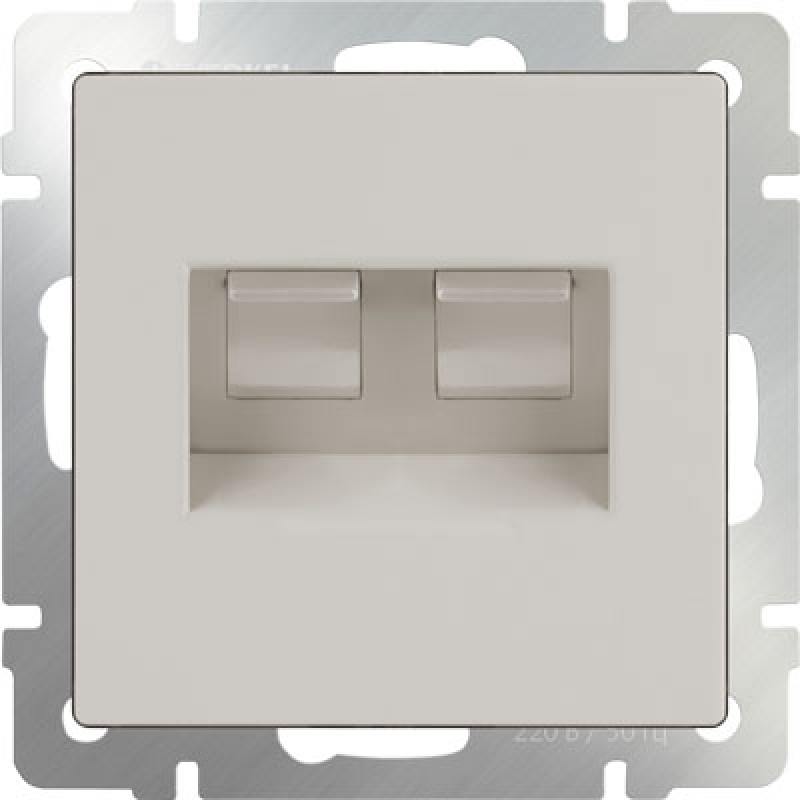 

Розетка двойная Ethernet RJ-45 слоновая кость WL03-RJ45+RJ45 -ivory 4690389073533