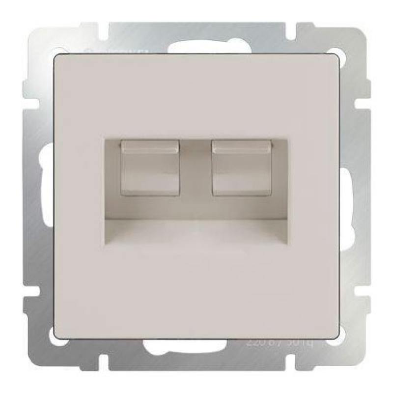 

Розетка телефонная RJ-11 и Ethernet RJ-45 слоновая кость WL03-RJ11-45-ivory 4690389046278